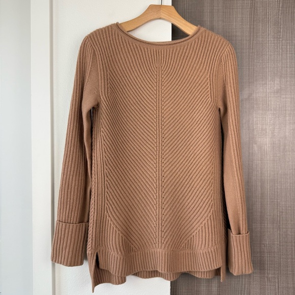 Vince Camel Directional Ribbed Wool Cashmere Sweater - Picture 3 of 11